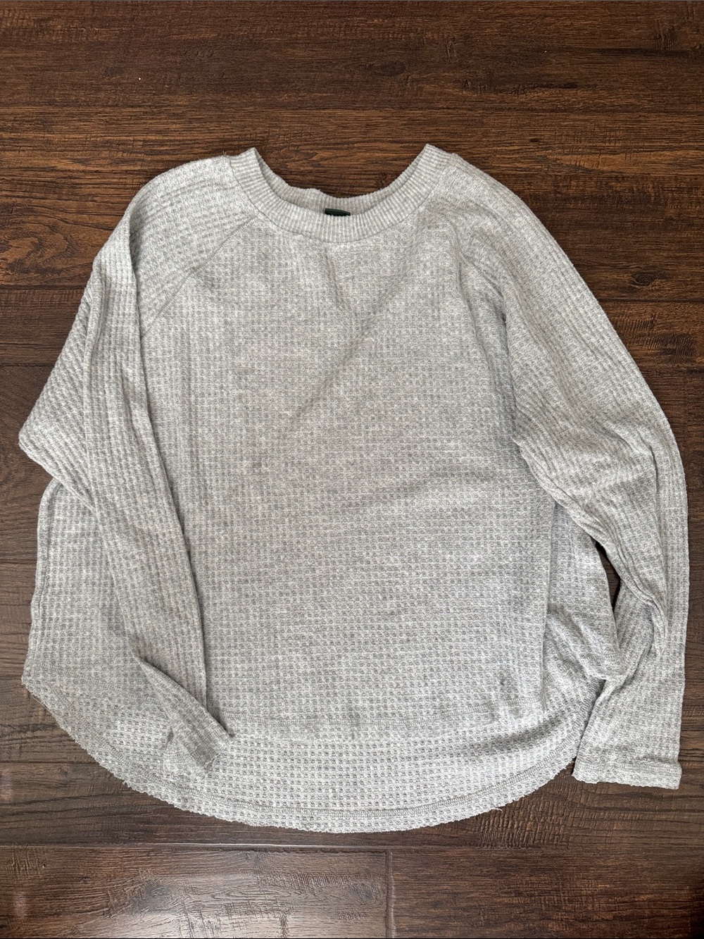 wild fable Light Gray Waffle Knit Crewneck Top